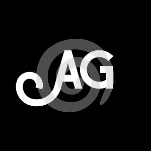 AG Letter Logo Design. Initial letters AG logo icon. Abstract letter AG A G minimal logo design template. A G letter design vector photo