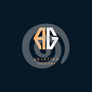 AG Letter Logo Design with Sans Serif Font Vector Illustration. - Vector