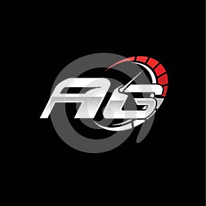 AG Logo Letter Speed Meter Racing Style