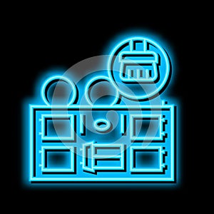 aga cleaning neon glow icon illustration