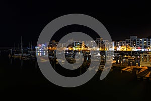 Agadir marina at night