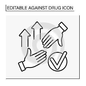 Against drug line icon