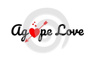 agape love word text typography design logo icon