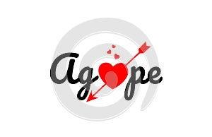 agape word text typography design logo icon