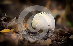 Agaricus silvicola. in the natural forest background.