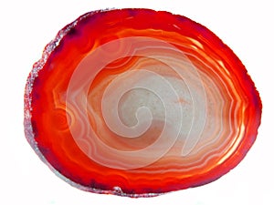 Agate with chalcedony geological crystal