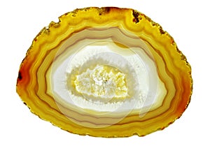 Agate with chalcedony geological crystal