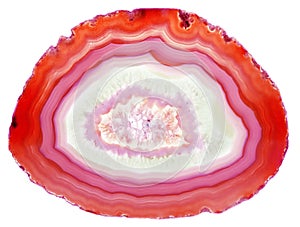 Agate with chalcedony geological crystal