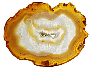 Agate with chalcedony geological crystal