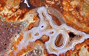 Agate with natural colors, polished