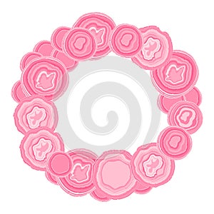 Vector Pink Stone round frame