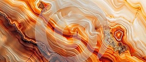 Agate Stone Pattern In Orange And White