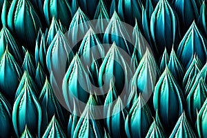 Agave cactus, abstract natural pattern background, dark blue toned Generated AI