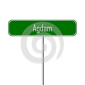 Agdam Town sign - place-name sign