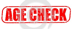 Age check stamp on white background