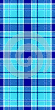 Age fabric pattern texture, fold vector textile background. Tattersall seamless tartan plaid check in cyan and indigo colors photo