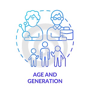 Age and generation blue gradient concept icon