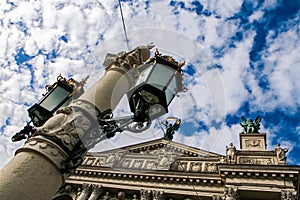 Age-old Iron Street Light on Large Post by Opera House