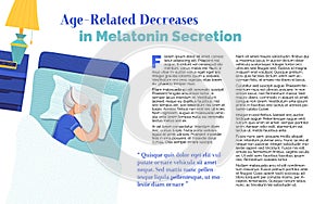 Age-related decreases in melatonin secretion banner template photo