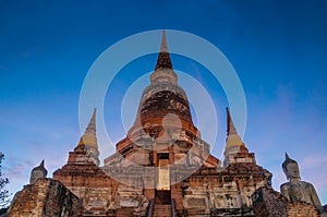 Aged archaeological site and Buddha statue AYUTTHAYA Thailand