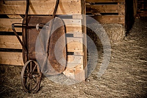 Aged Barrow in the Barn