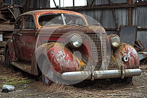 aged car scenes symbolizing life temporality