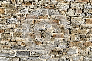 Aged Cobblestone Wall with Dirt and Grime