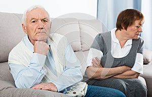 Aged couple arguing