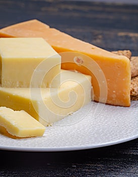 Aged English cheddar and old Dutch cheese, the most popular type