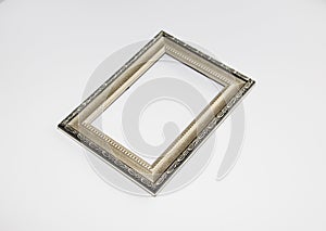 Aged frame for a photo, picture or certificate. Photo on a white background