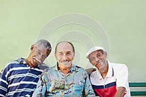 Aged latino man smiling at camera