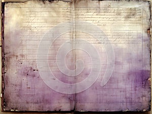 Aged Ledger Paper with Faded Light Purple Ruled Lines - AI Generated