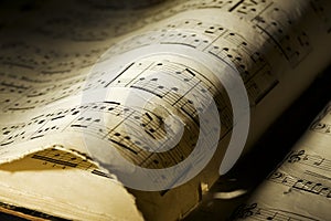 Aged music book