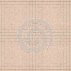 Aged old grunge grid millimeter paper background. Close up of orange sepia graph paper texture