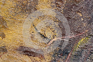 Aged paint on grunge dirty metal surface Abstract texture background