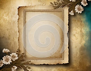 Aged Paper Background With a Photo Frame