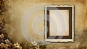 Aged Paper Background With a Photo Frame