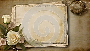 Aged Paper Background With a Photo Frame