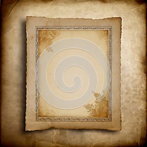 Aged Paper Background With a Photo Frame