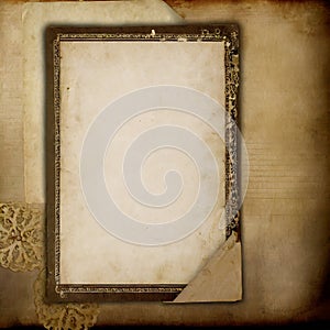 Aged Paper Background With a Photo Frame