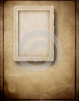 Aged Paper Background With a Photo Frame