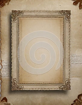 Aged Paper Background With a Photo Frame