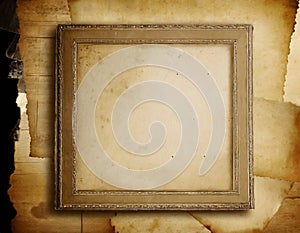 Aged Paper Background With a Photo Frame