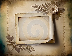 Aged Paper Background With a Photo Frame