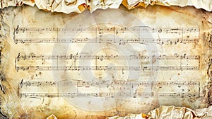 Aged paper with musical notes, adds a classical touch to any art or design project