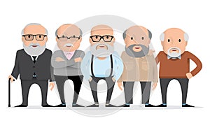 Aged people. A group of old people