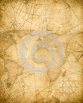 Aged pirates treasure map background