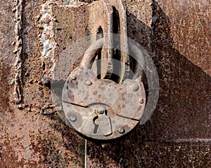 Aged rusty lock