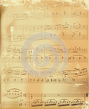 Aged sheet music