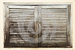 Aged weathered wooden window